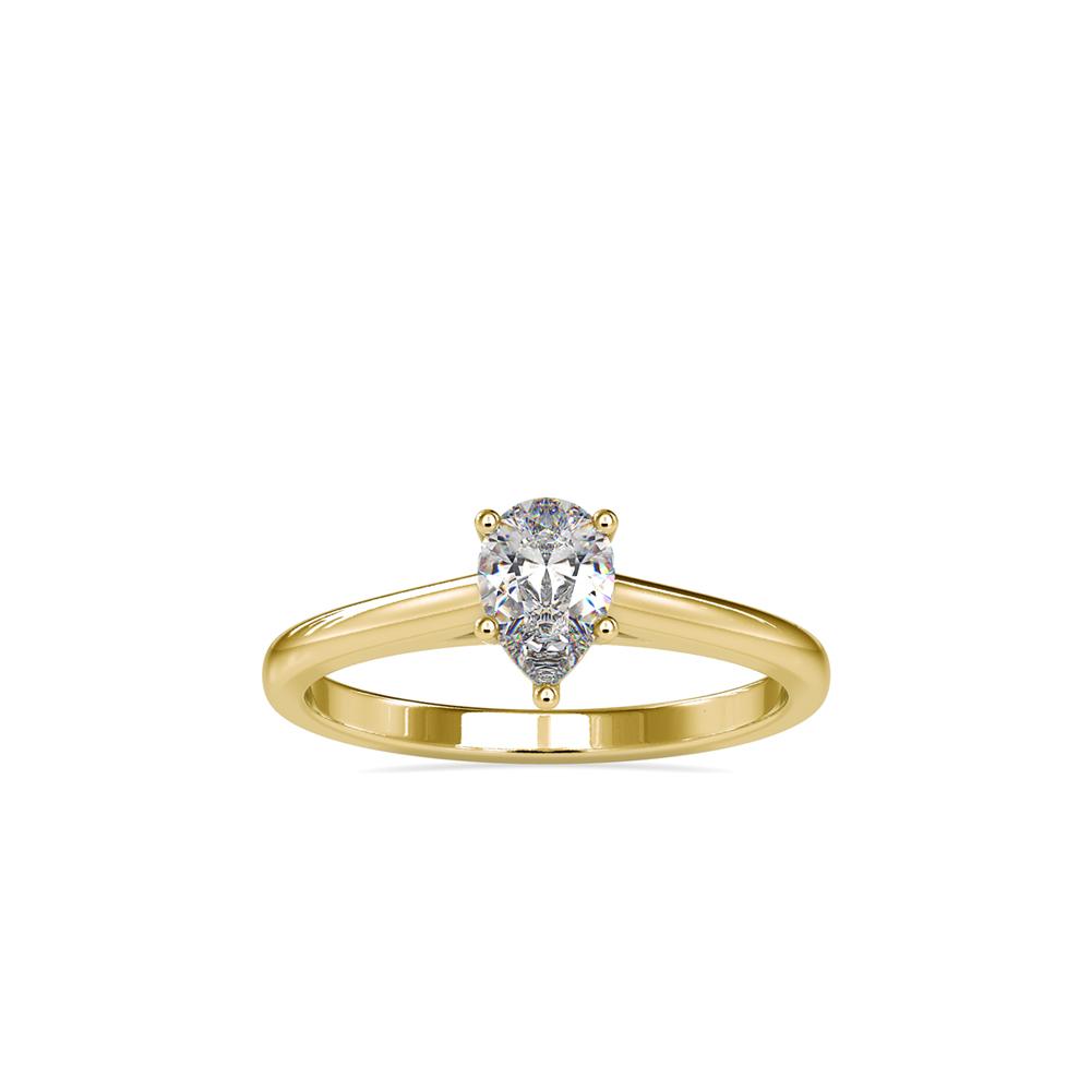Pear Shape Tappered Solitaire Ring