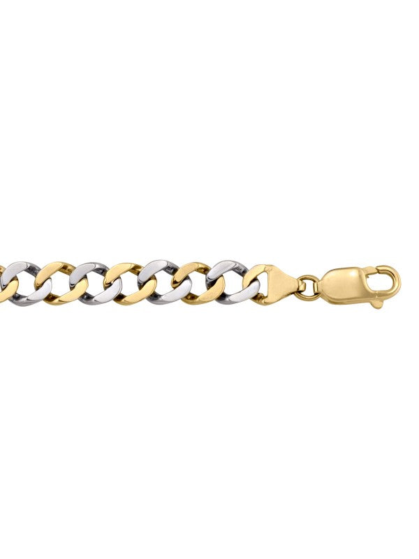 N2313 - TWO TONE GOLD SOLID LINK BRACELET
