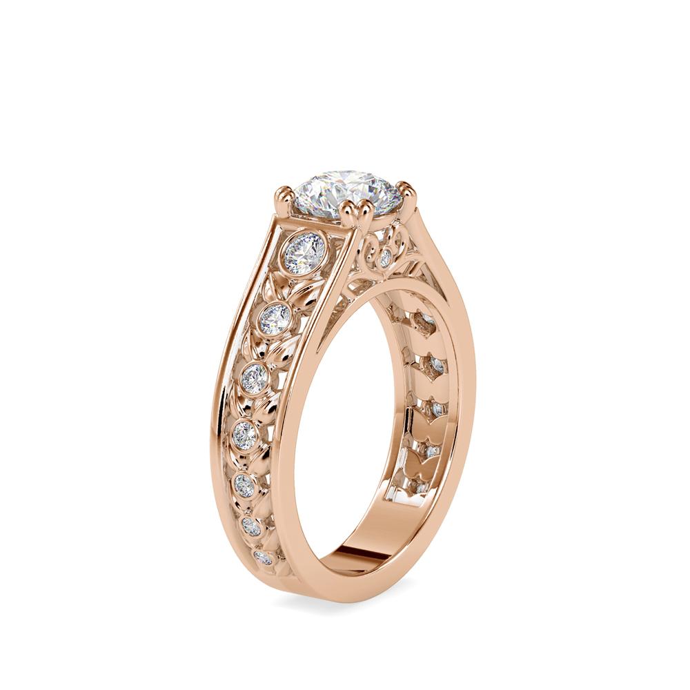 4 Duet Prongs Vintage Diamond Engagement Ring
