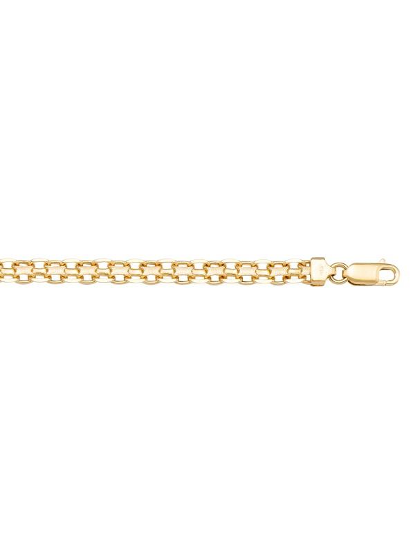 Yellow Gold Solid Bismark Link Anklet