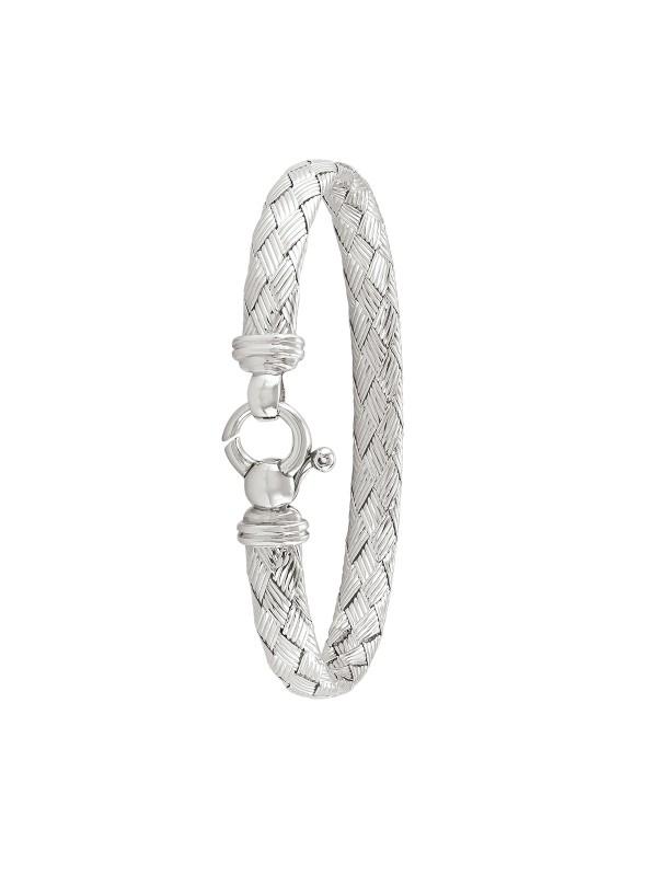 STERLING SILVER RHODIUM PLATED FANCY BANGLE