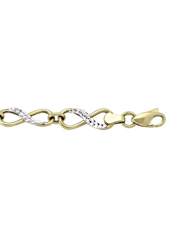 TWO TONE INFINITY HOLLOW LINK BRACELET
