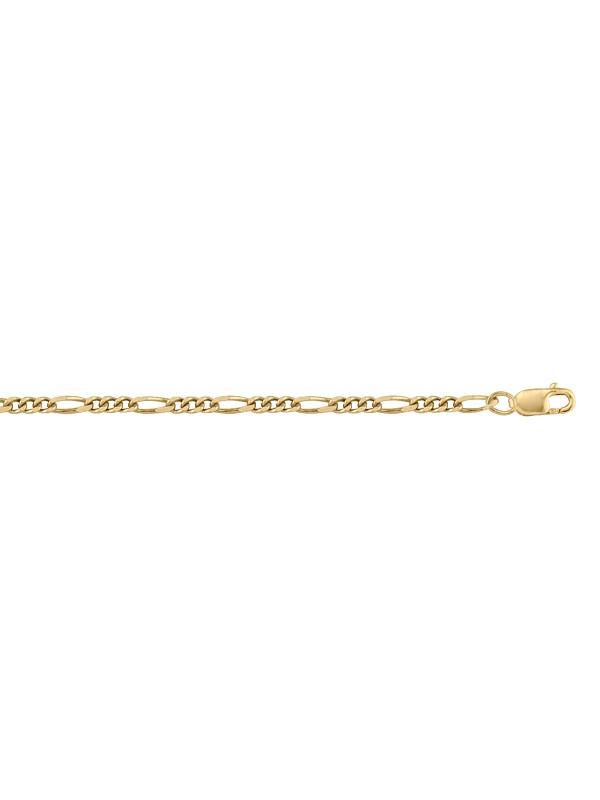 AF060 - YELLOW GOLD LIGHTLY PLATED SOLID FIGARO LINK