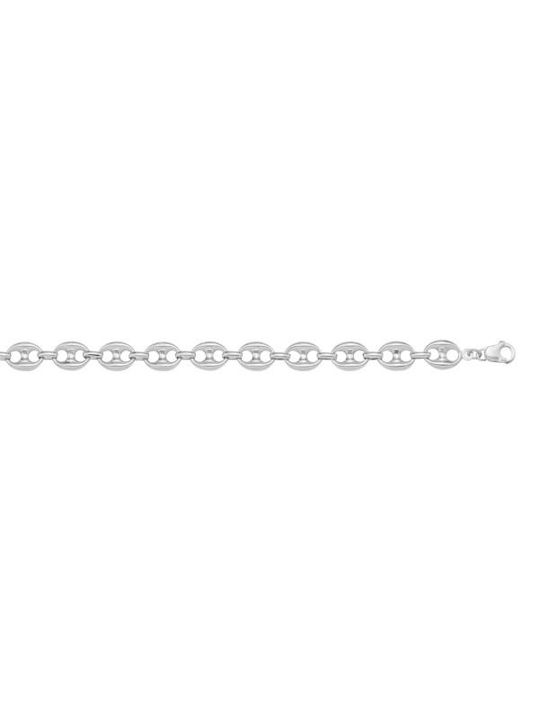 N1043 - WHITE GOLD HOLLOW PUFFED ANCHOR LINK