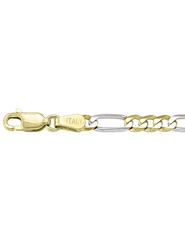 N304-TT - TWO TONE GOLD SOLID FIGARO LINK