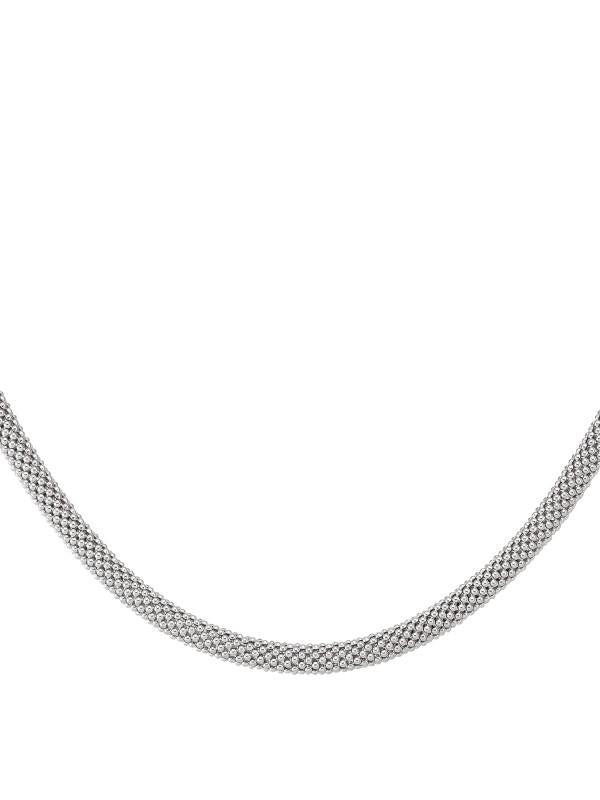 WHITE GOLD HOLLOW ROUND MESH FANCY LINK