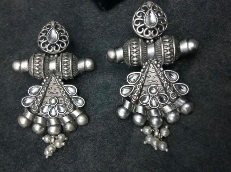 Oxidised Silver Ethnic Earrings | $13 +Tax | Serving Across Canada