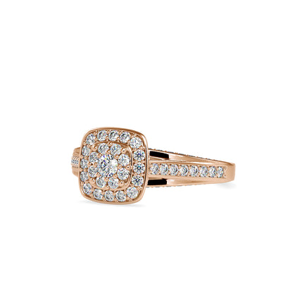 Rose Gold Double Halo Split Shank Engagement Ring