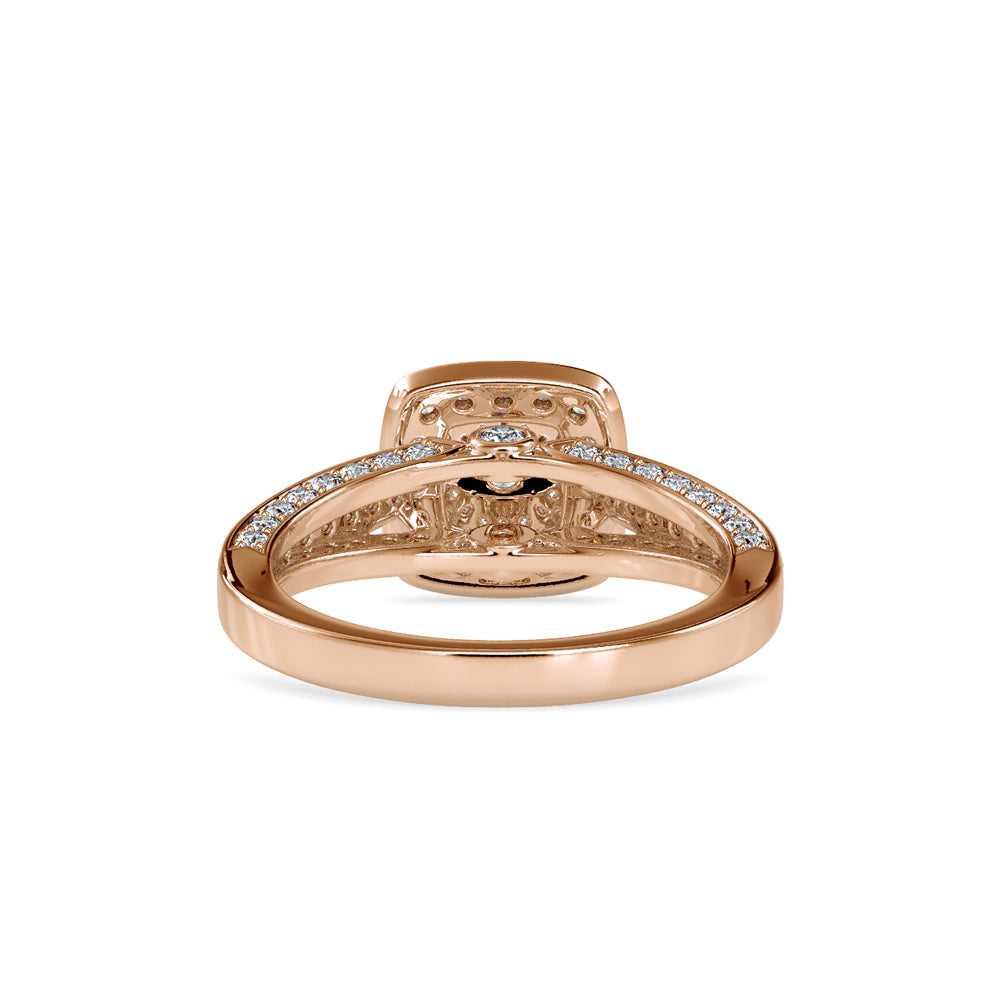 Rose Gold Double Halo Split Shank Engagement Ring