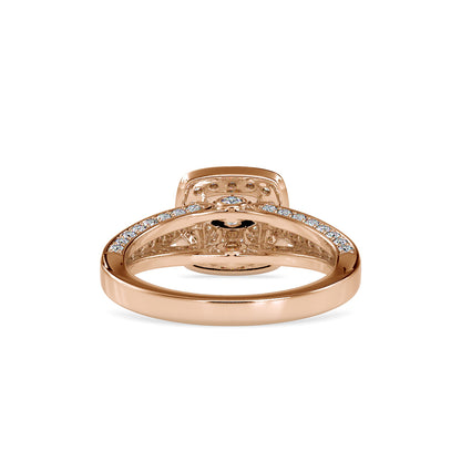 Rose Gold Double Halo Split Shank Engagement Ring