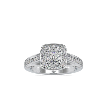 White Gold Double Halo Split Shank Engagement Ring
