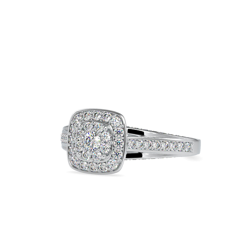 SKU: 0001 (18K) Rose Gold Double Halo Split Shank Engagement Ring