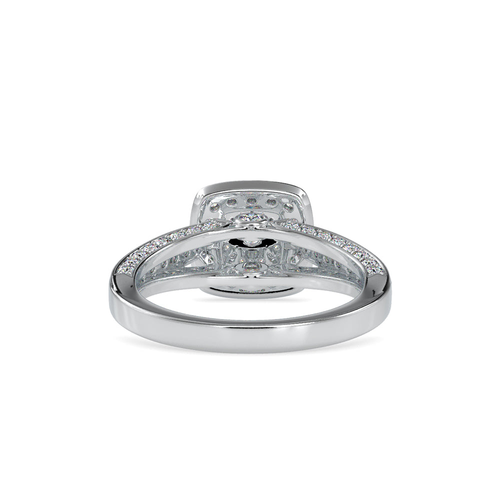 White Gold Double Halo Split Shank Engagement Ring