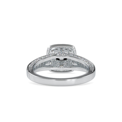 White Gold Double Halo Split Shank Engagement Ring