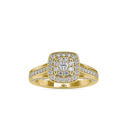 Yellow Gold Double Halo Split Shank Engagement Ring