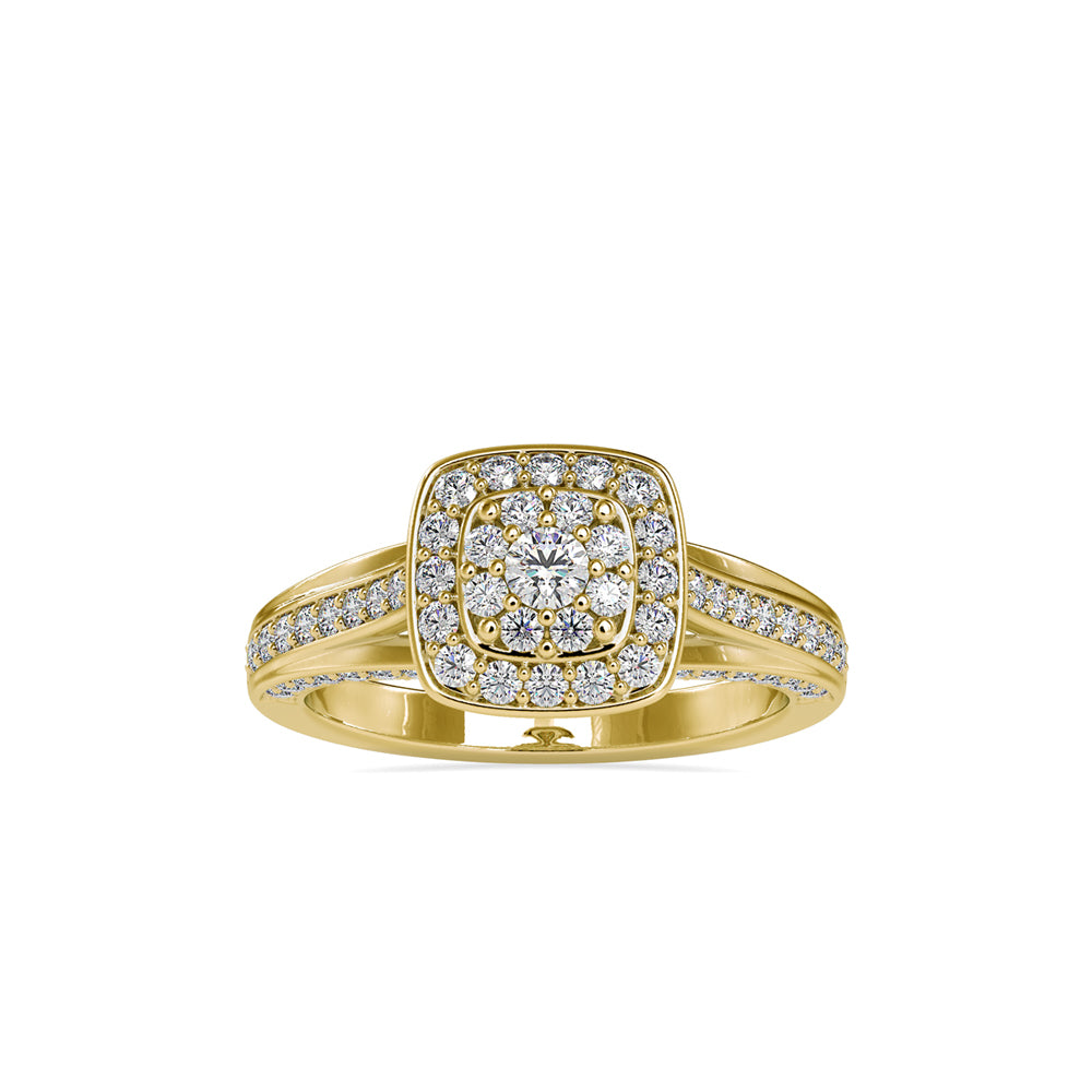 SKU: 0001 (10K) Rose Gold Double Halo Split Shank Engagement Ring