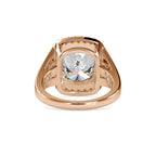 SKU: 0002 (14K) Cushion  Diamond Halo With V Shank  Engagment Ring in Rose Gold