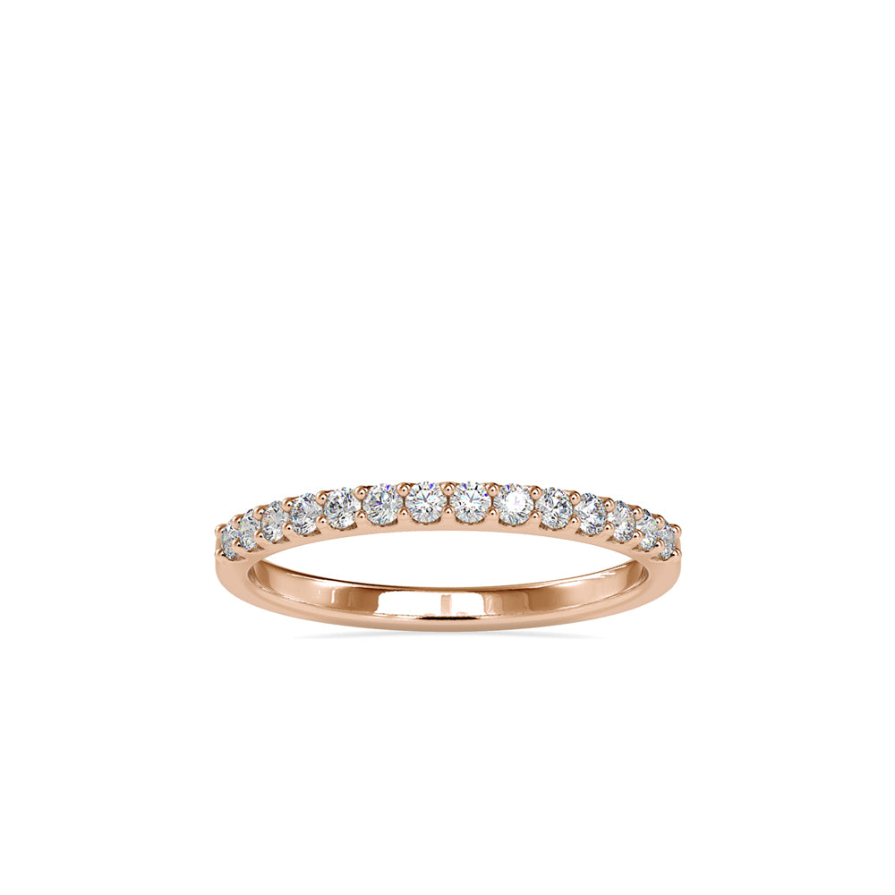 SKU: 0003 (22K) Classic Half-Pave Diamond Band in Rose Gold