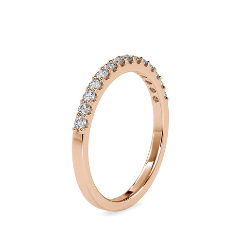 SKU: 0003 (22K) Classic Half-Pave Diamond Band in Rose Gold