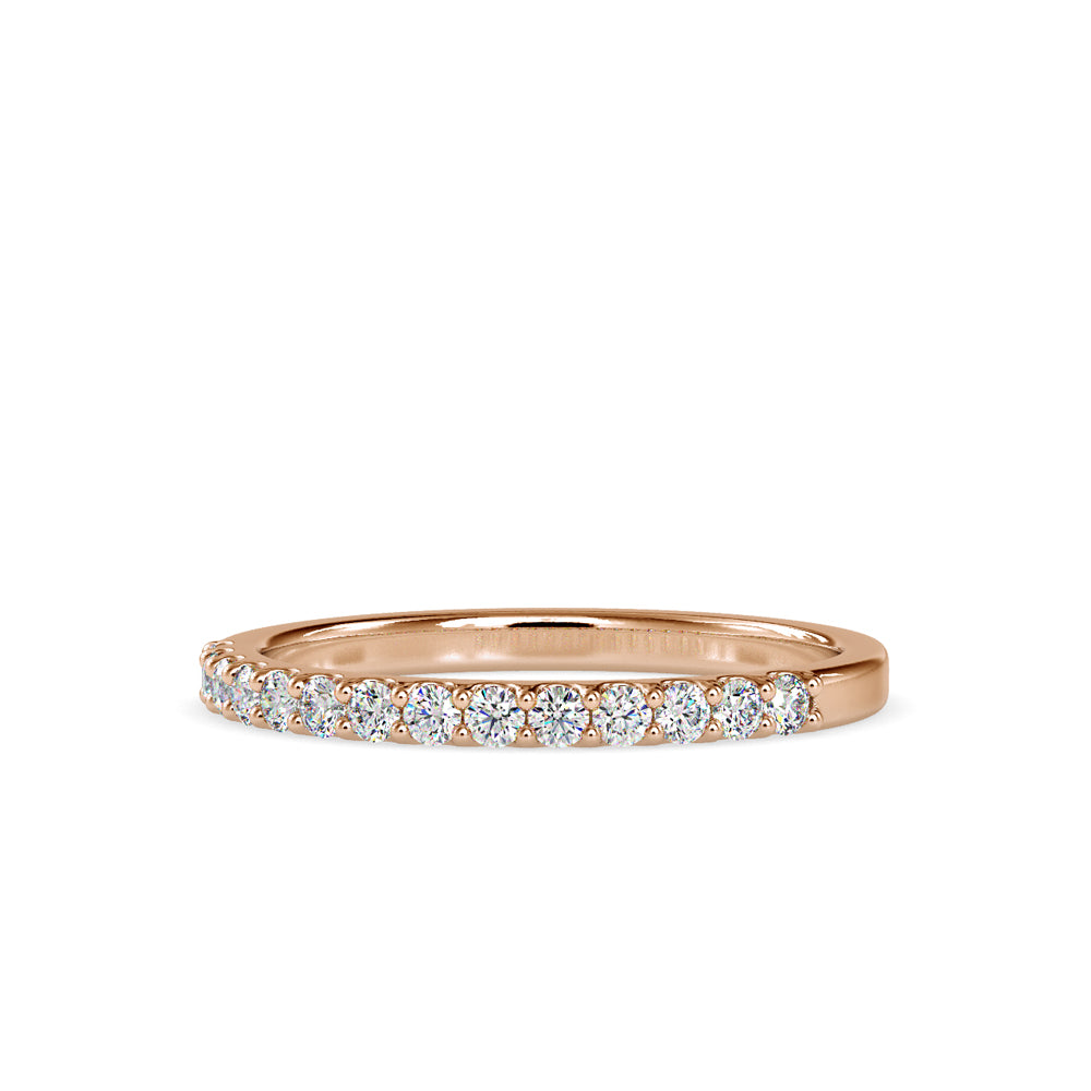 SKU: 0003 (10K) Classic Half-Pave Diamond Band in Rose Gold