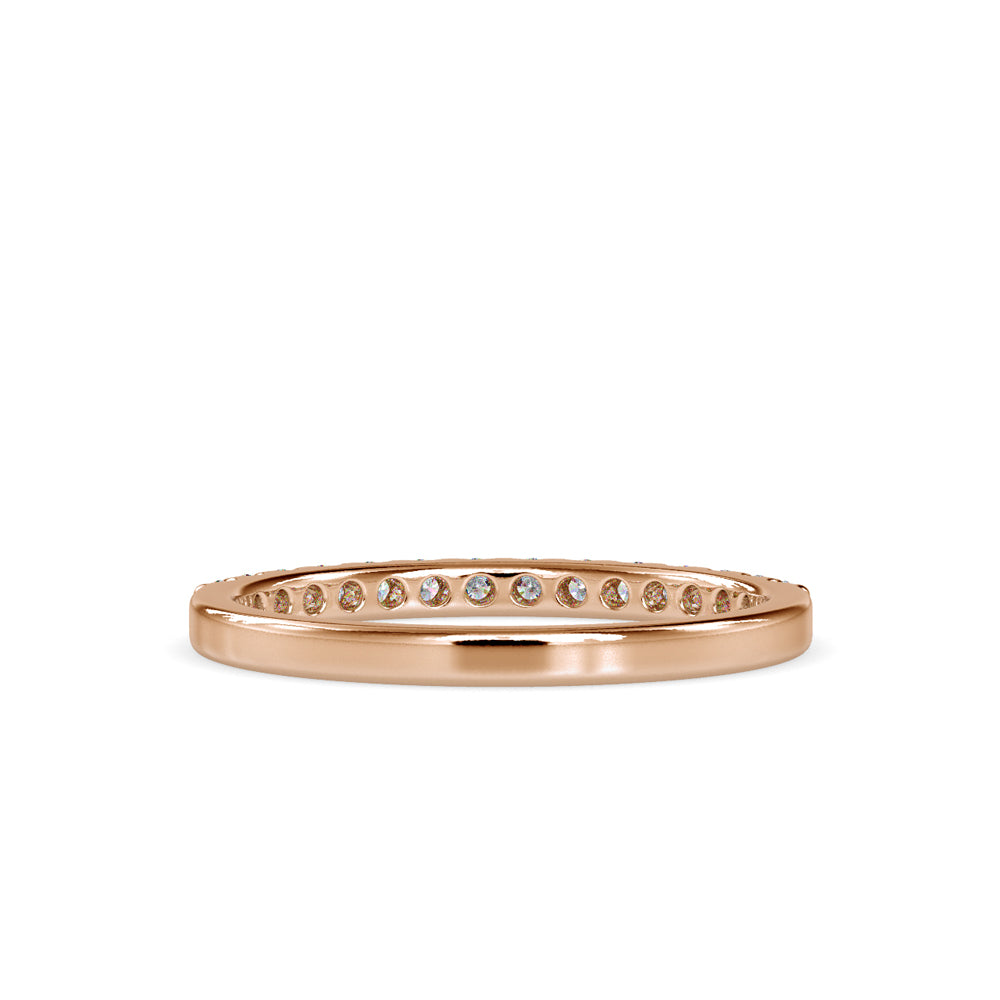 SKU: 0003 (18K) Classic Half-Pave Diamond Band in Rose Gold