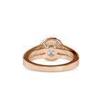 SKU: 0004 (14K) RBC Diamond Halo Split-Shank Engagment Ring in Rose Gold.