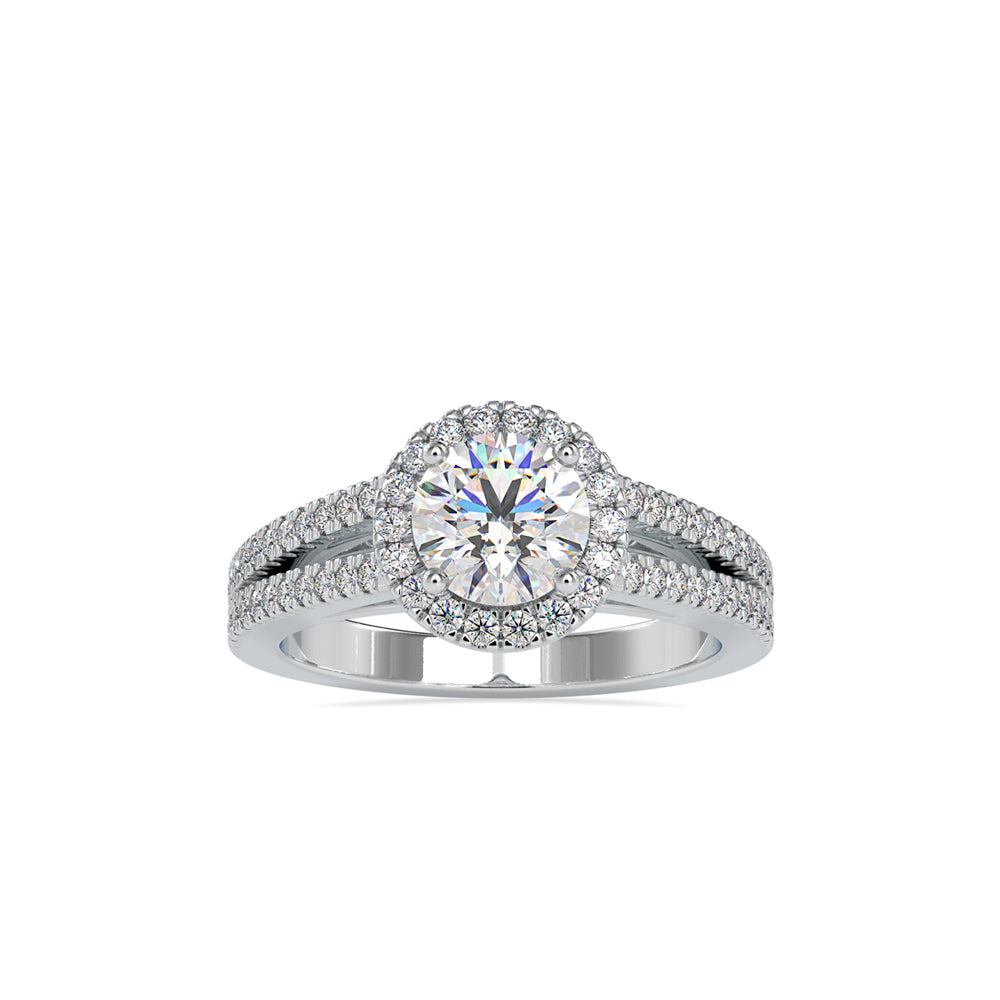 SKU: 0004 (22K) RBC Diamond Halo Split-Shank Engagment Ring in Rose Gold.