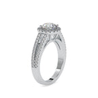SKU: 0004 (10K) RBC Diamond Halo Split-Shank Engagment Ring in Rose Gold.