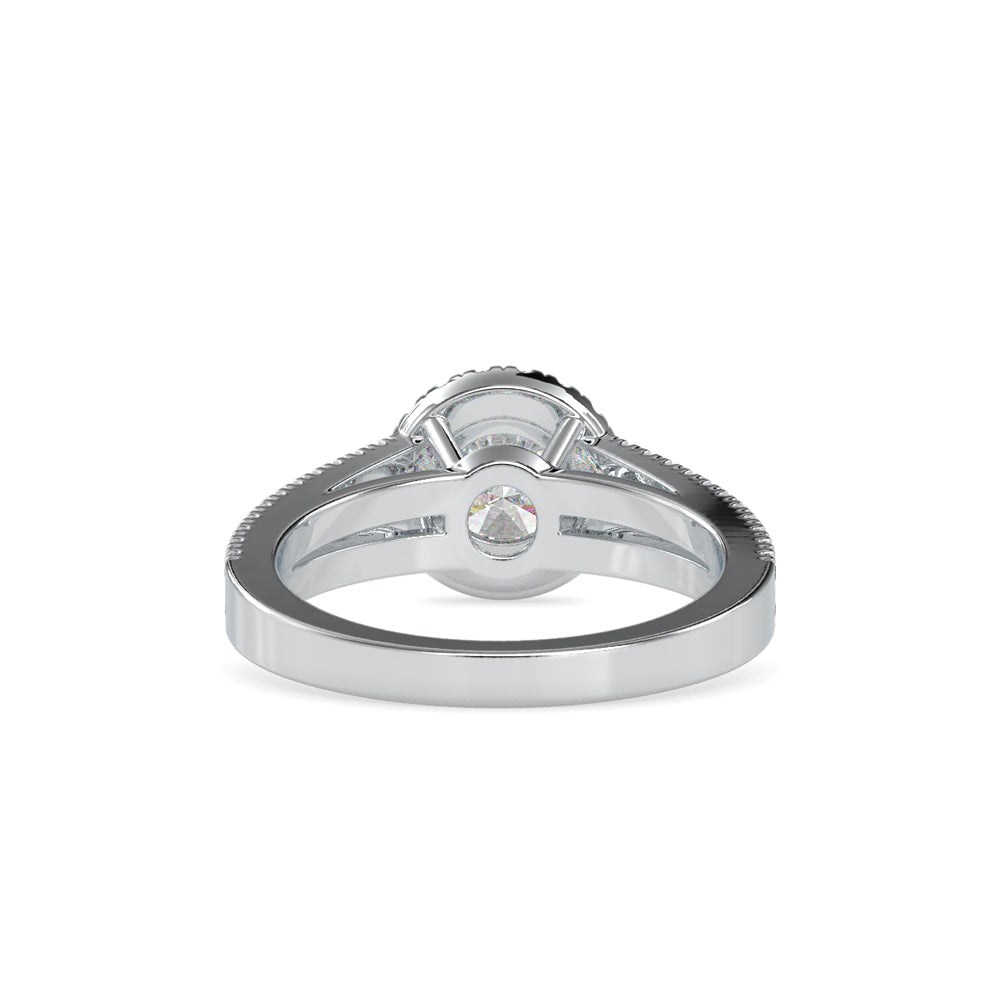 SKU: 0004 (14K) RBC Diamond Halo Split-Shank Engagment Ring in Rose Gold.