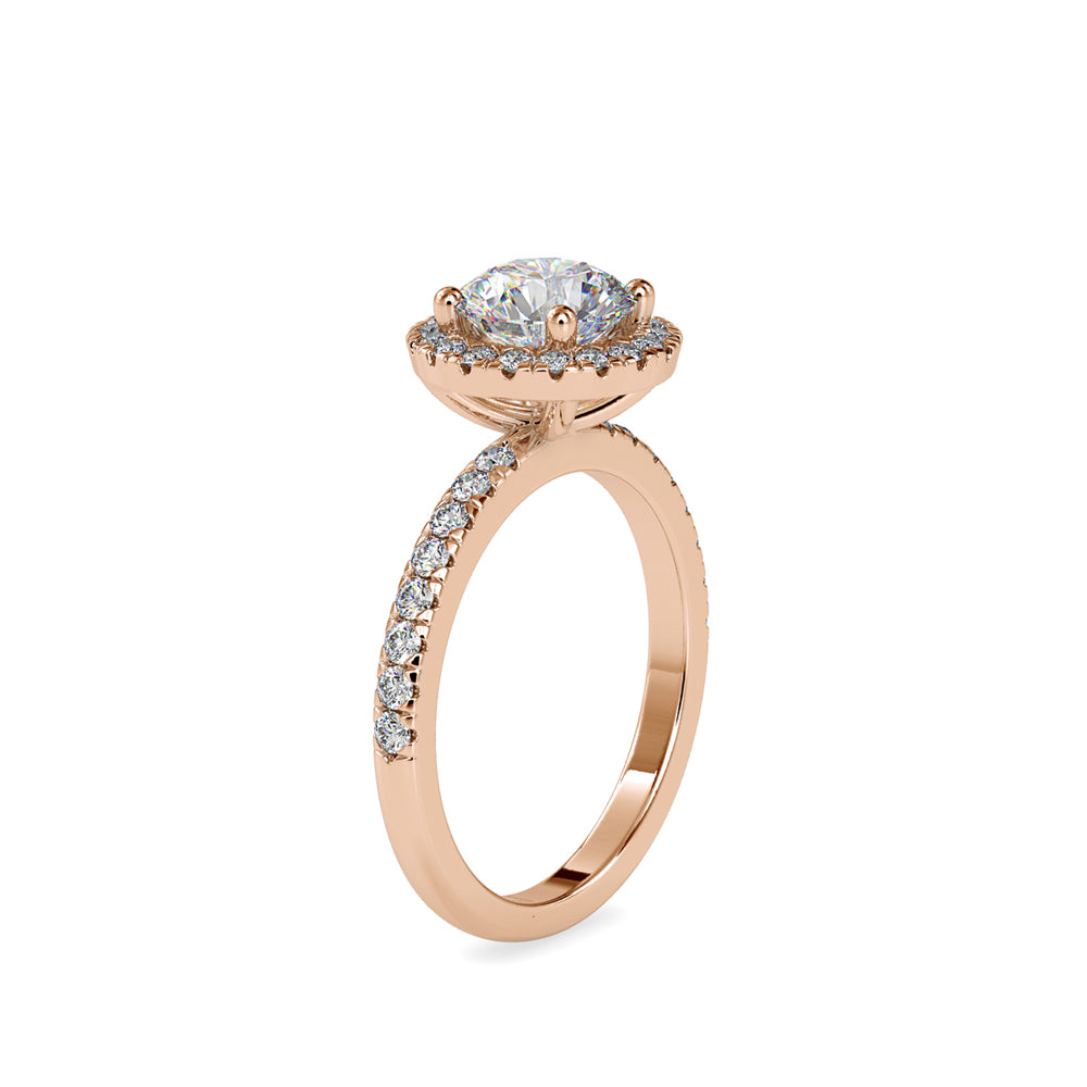 SKU: 0005 (22K) Round Diamond Engagment Ring in Rose Gold.