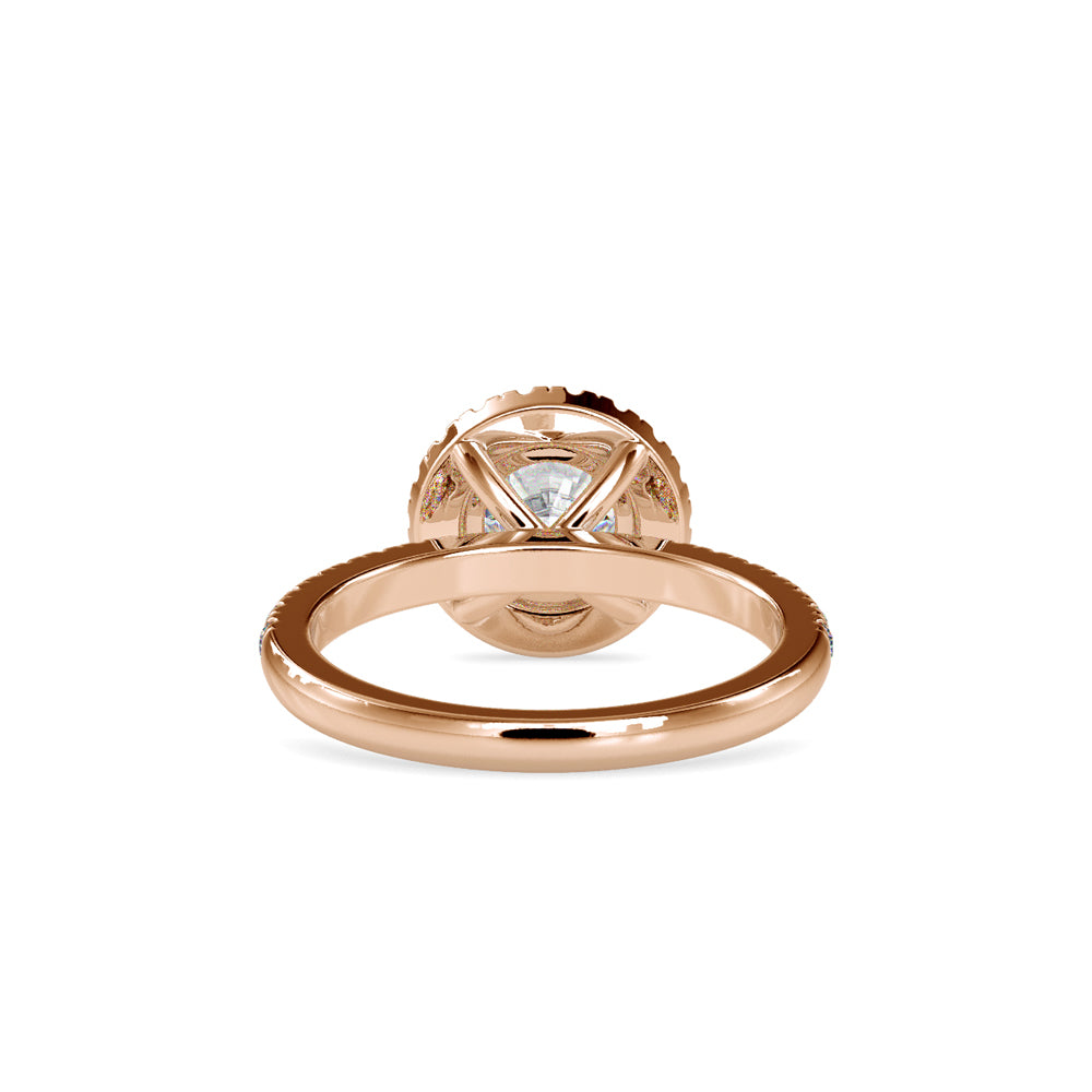 SKU: 0005 (14K) Round Diamond Engagment Ring in Rose Gold.