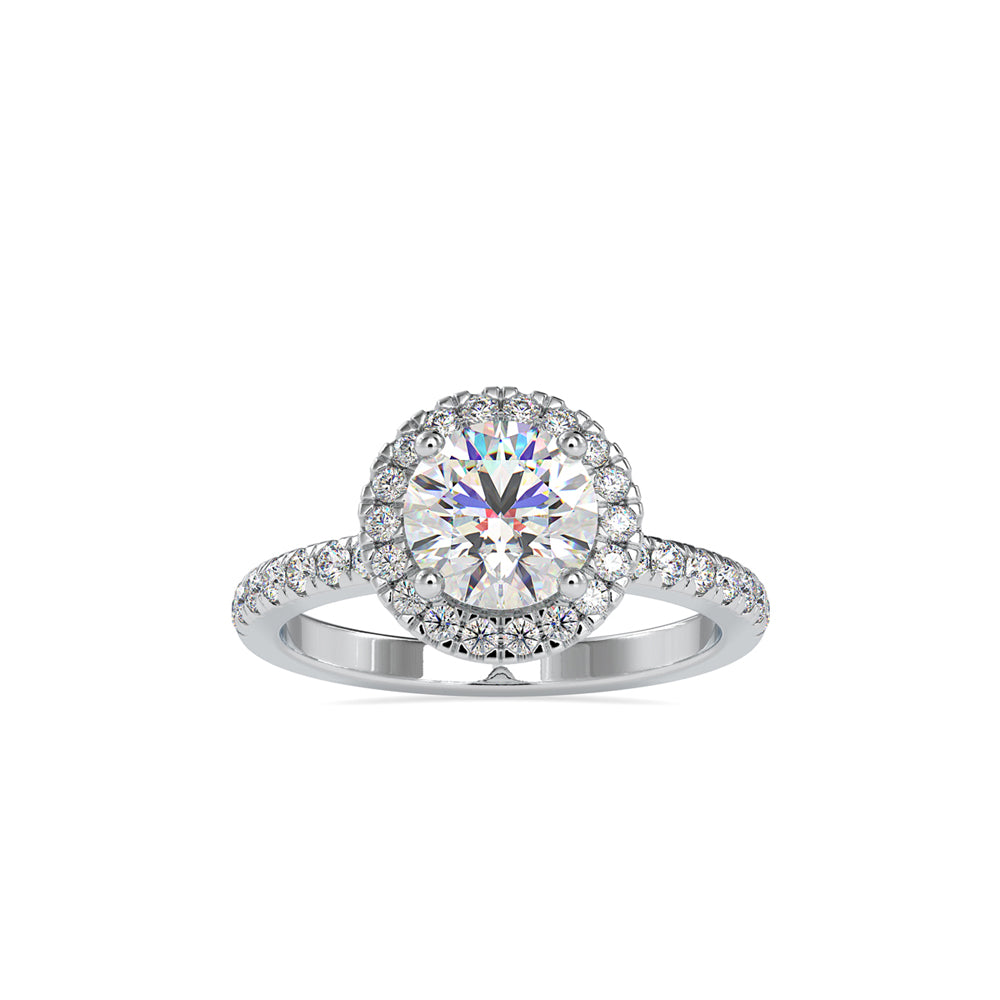 SKU: 0005 (14K) Round Diamond Engagment Ring in Rose Gold.
