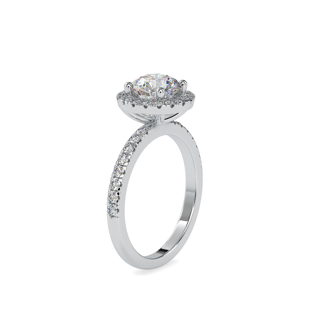 SKU: 0005 (14K) Round Diamond Engagment Ring in Rose Gold.