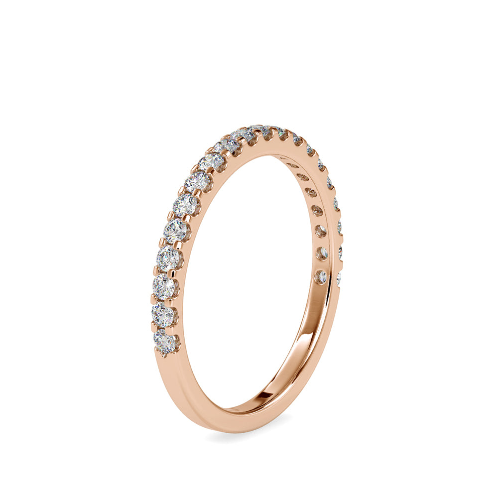 SKU: 0007 (22K) Diamond-Accent Wedding band in Rose Gold.