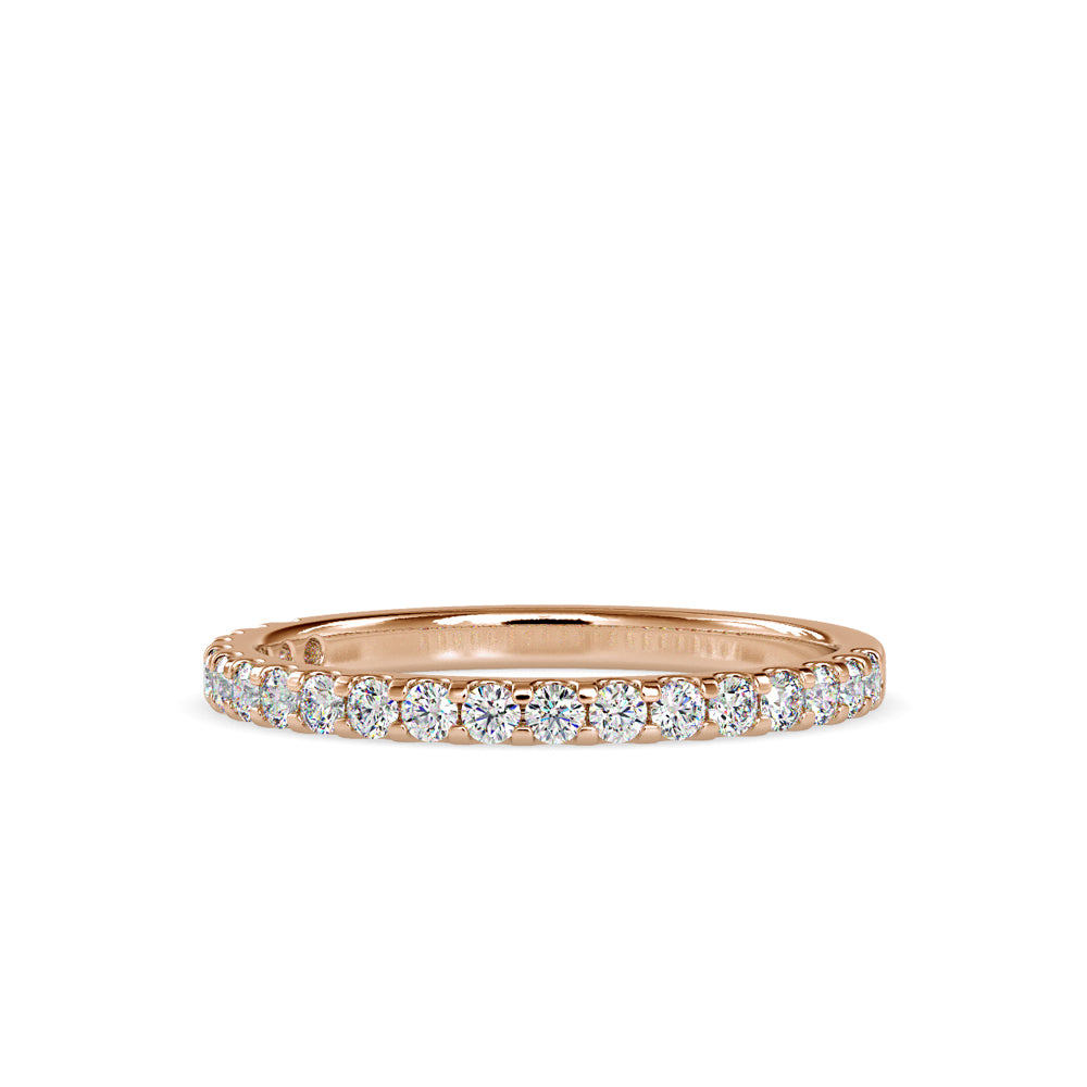 SKU: 0007 (14K) Diamond-Accent Wedding band in Rose Gold.