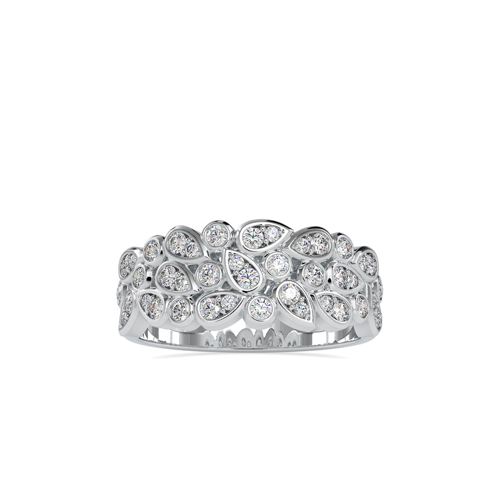SKU: 0009 (10K) Cascading Diamond Ring in Rose Gold.