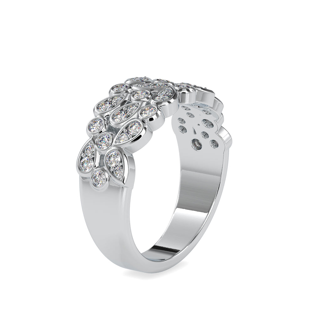 SKU: 0009 (14K) Cascading Diamond Ring in Rose Gold.