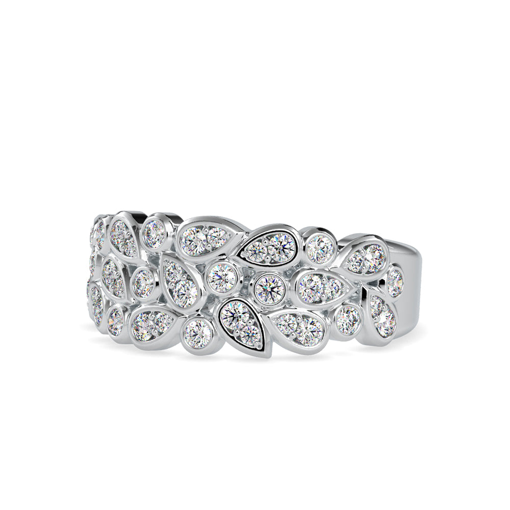 SKU: 0009 (14K) Cascading Diamond Ring in Rose Gold.