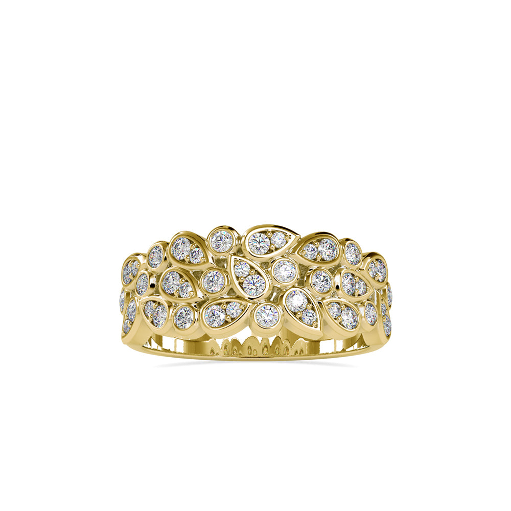 SKU: 0009 (22K) Cascading Diamond Ring in Rose Gold.