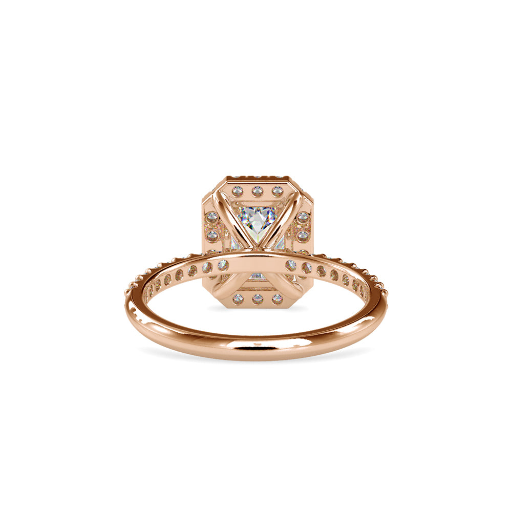 SKU: 0010 (14K) Emerald  Diamond Halo Engagment Ring .