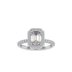 SKU: 0010 (14K) Emerald  Diamond Halo Engagment Ring .