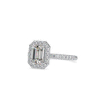 SKU: 0010 (18K) Emerald  Diamond Halo Engagment Ring .