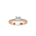 SKU: 0011 (18K) Princess Diamond Split Shank Engagment Ring in Rose Gold.
