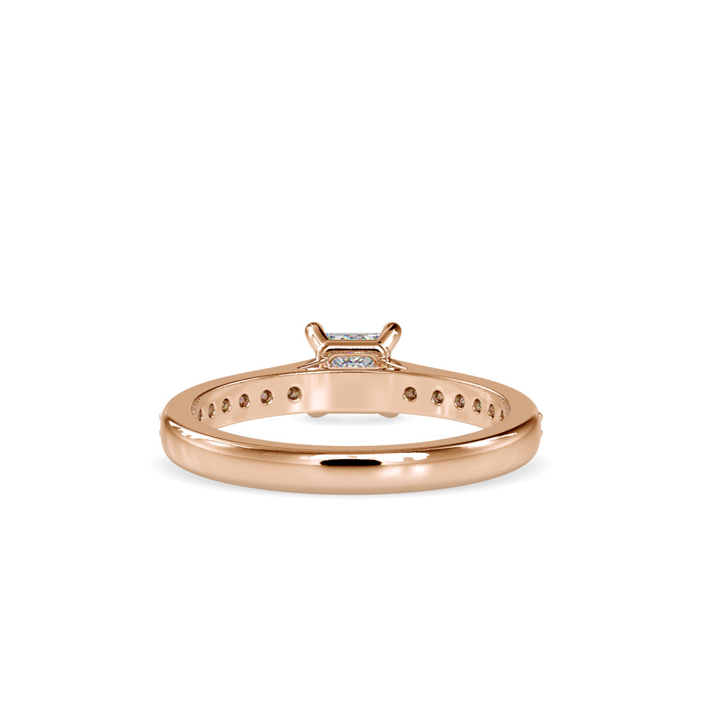 SKU: 0011 (10K) Princess Diamond Split Shank Engagment Ring in Rose Gold.