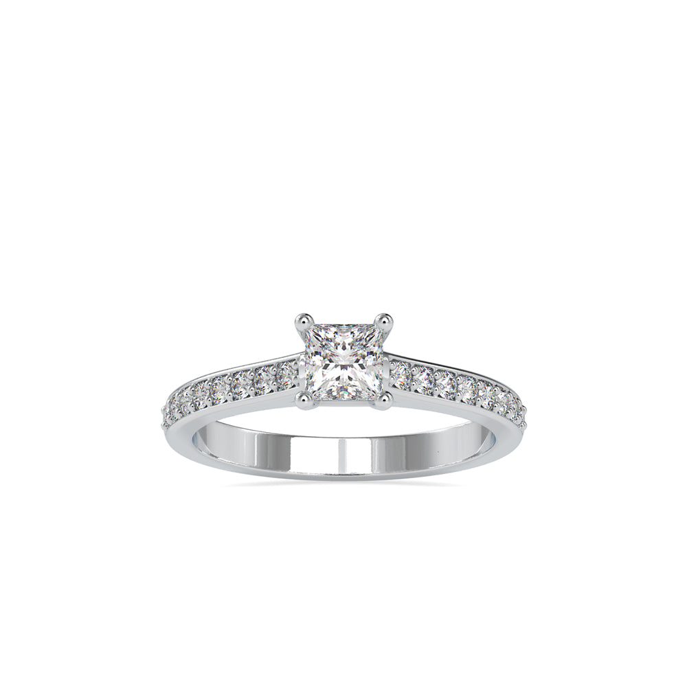 SKU: 0011 (22K) Princess Diamond Split Shank Engagment Ring in Rose Gold.