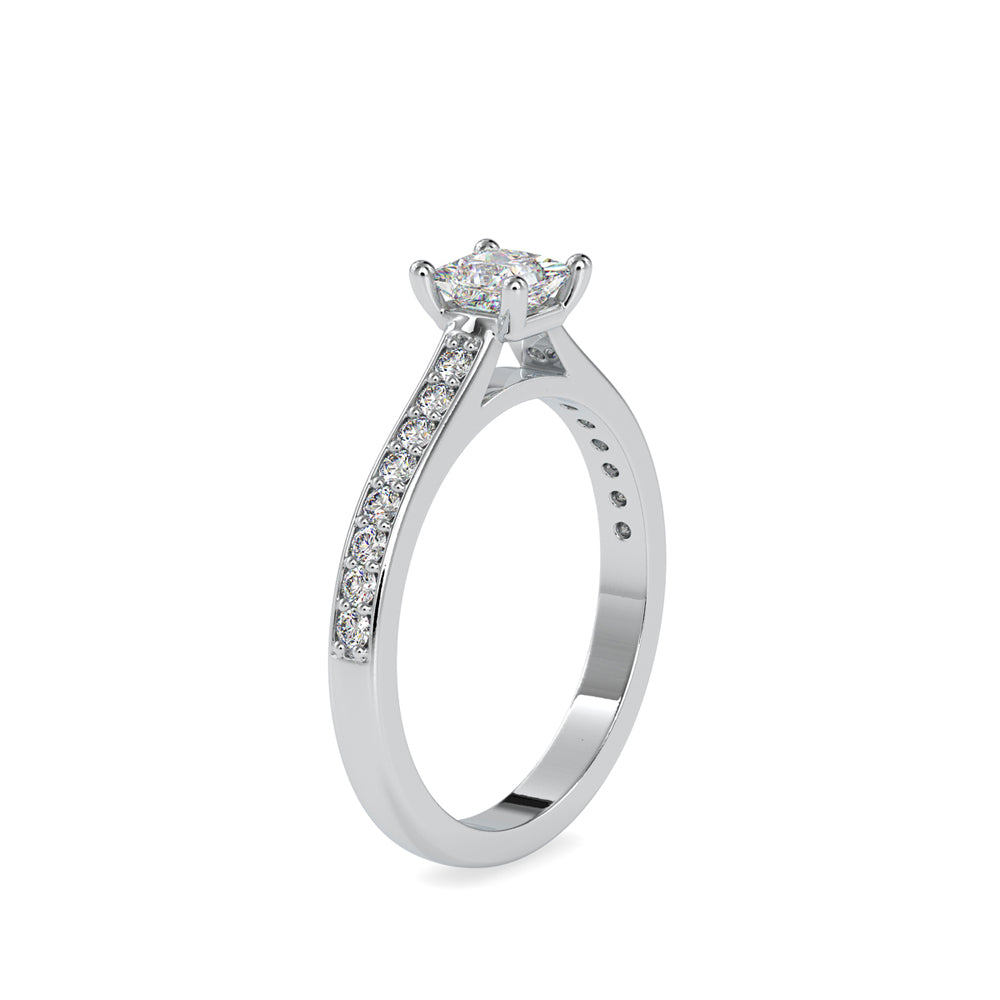 SKU: 0011 (18K) Princess Diamond Split Shank Engagment Ring in Rose Gold.