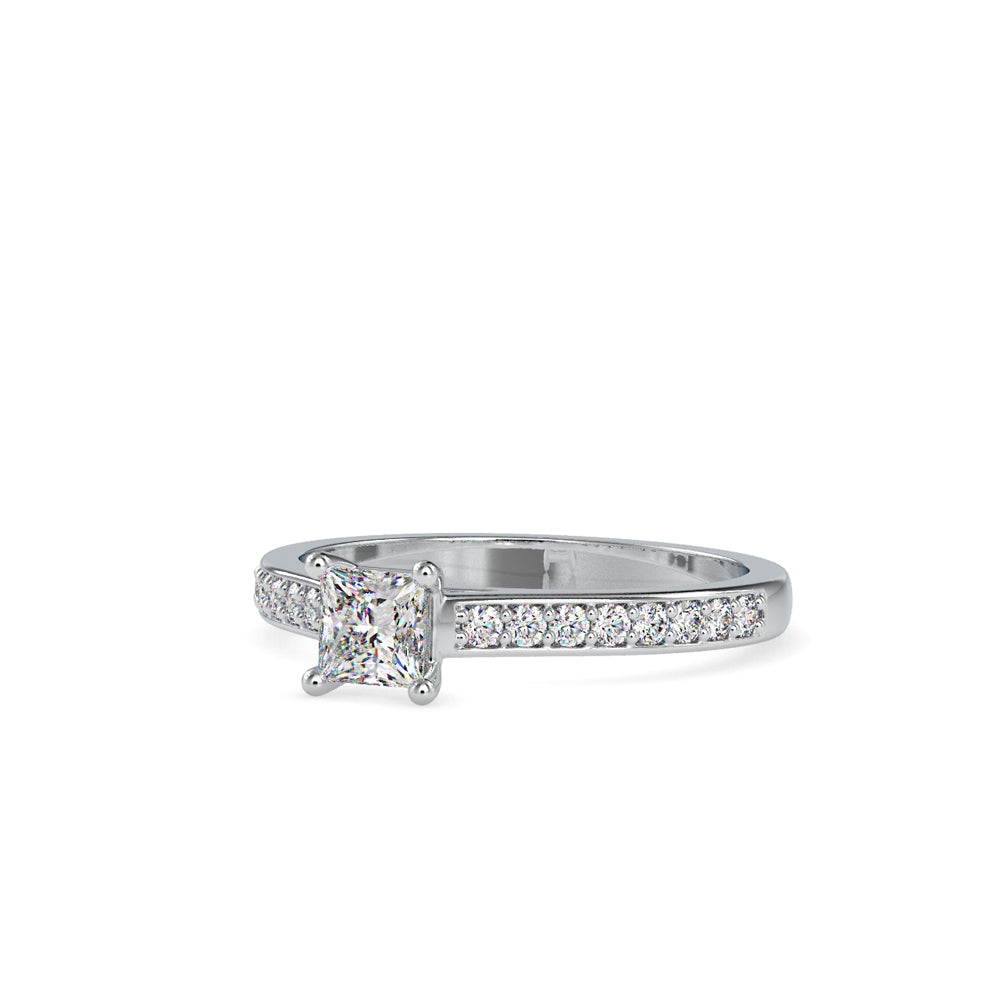 SKU: 0011 (10K) Princess Diamond Split Shank Engagment Ring in Rose Gold.