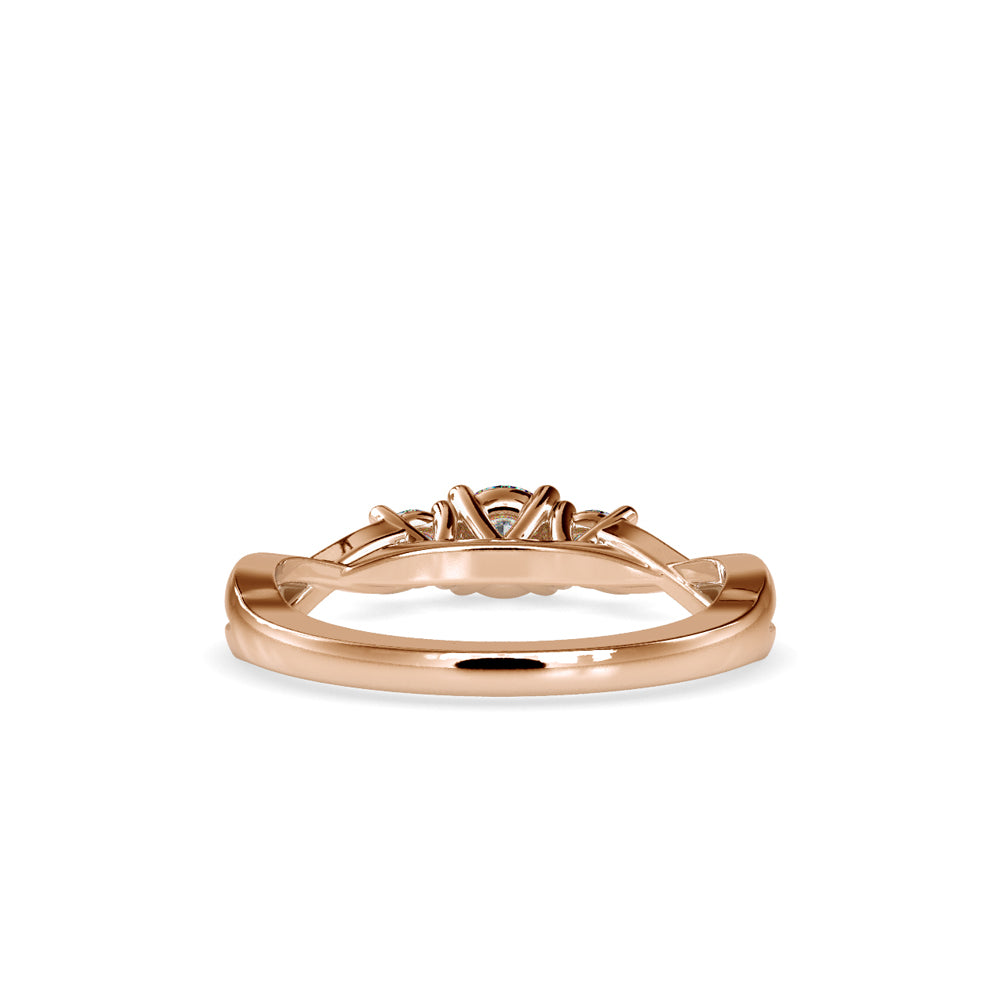 SKU: 0012 (22K) Three Stone Twisted Engagment Ring in Rose Gold.