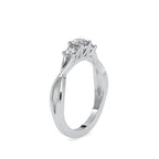SKU: 0012 (18K) Three Stone Twisted Engagment Ring in Rose Gold.
