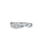 SKU: 0012 (10K) Three Stone Twisted Engagment Ring in Rose Gold.